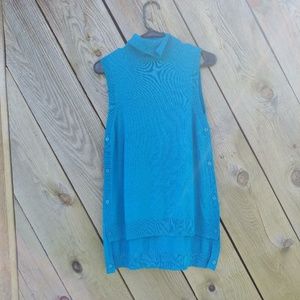 The Limited sleeveless blue turtleneck size S